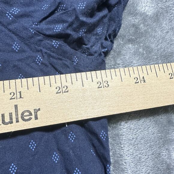 Gap‎ Button Down Shirt Mens Large Blue Untucked Collared Geometric Print - Picture 6 of 9